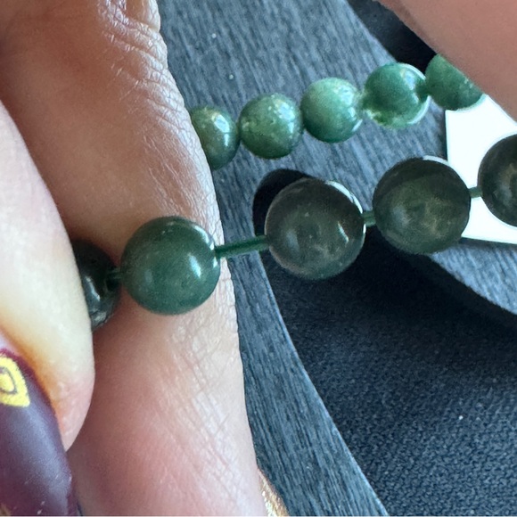 New Healing Stone Green Moss Agate Bead Stretch Bracelet Stability Growth Love - Picture 7 of 8